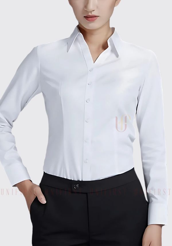 Áo sơmi nữ cổ V